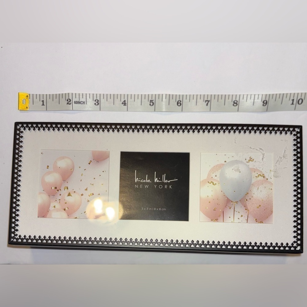 ๐๐๐ NWT Nicole Miller New York
3 Section Picture Frame In Black Enamel 3x3 - Picture 8 of 10